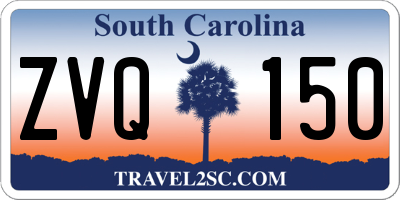 SC license plate ZVQ150