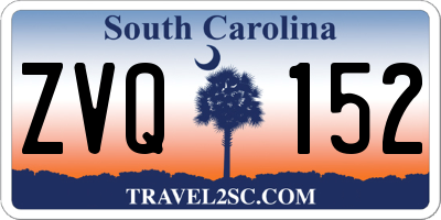 SC license plate ZVQ152