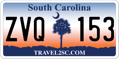 SC license plate ZVQ153