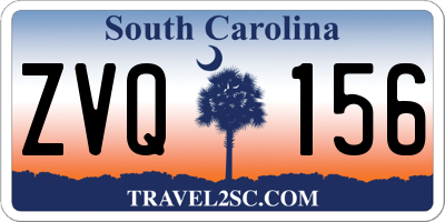 SC license plate ZVQ156