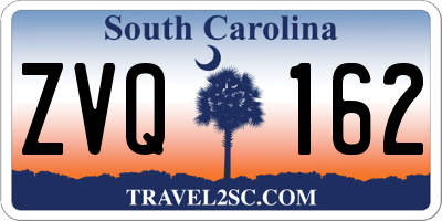 SC license plate ZVQ162