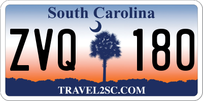 SC license plate ZVQ180