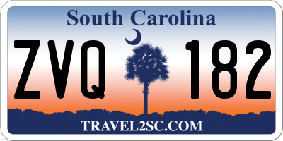 SC license plate ZVQ182