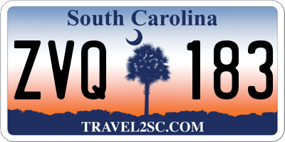 SC license plate ZVQ183