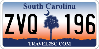 SC license plate ZVQ196