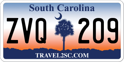 SC license plate ZVQ209