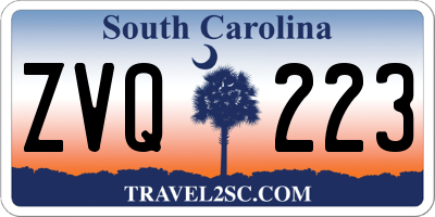 SC license plate ZVQ223