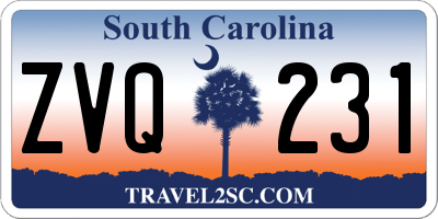 SC license plate ZVQ231