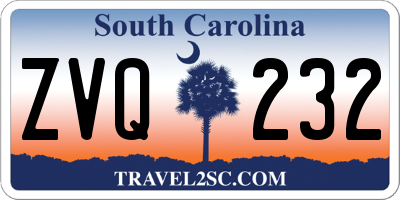 SC license plate ZVQ232