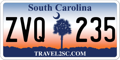 SC license plate ZVQ235