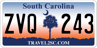 SC license plate ZVQ243