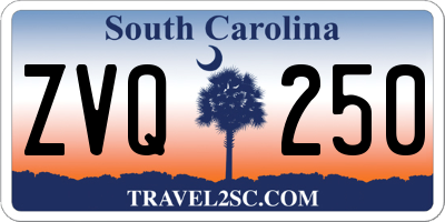 SC license plate ZVQ250