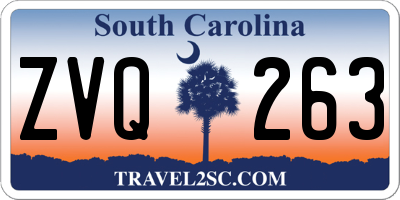 SC license plate ZVQ263