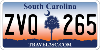 SC license plate ZVQ265