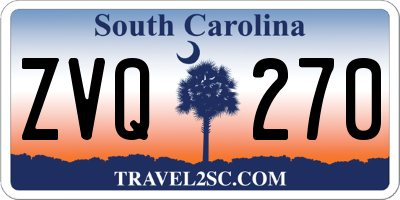 SC license plate ZVQ270