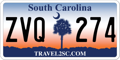 SC license plate ZVQ274