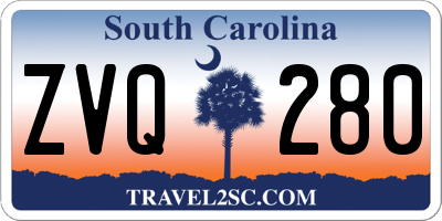 SC license plate ZVQ280