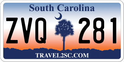 SC license plate ZVQ281