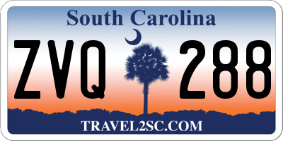 SC license plate ZVQ288