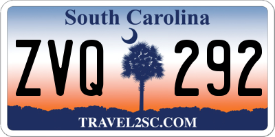 SC license plate ZVQ292