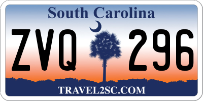 SC license plate ZVQ296