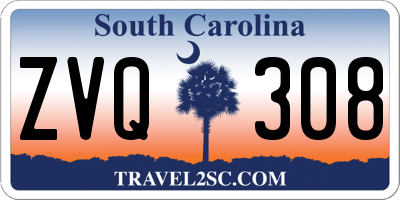 SC license plate ZVQ308