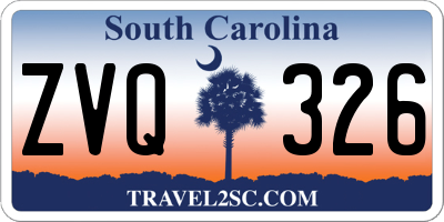 SC license plate ZVQ326