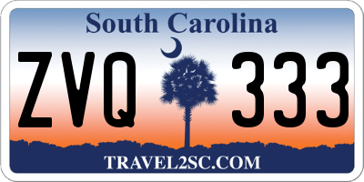 SC license plate ZVQ333