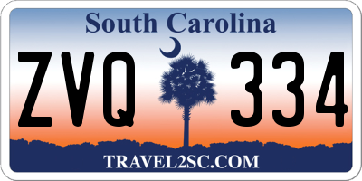 SC license plate ZVQ334