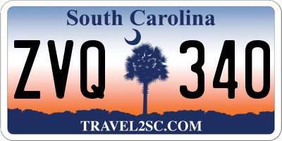 SC license plate ZVQ340