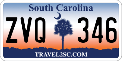 SC license plate ZVQ346