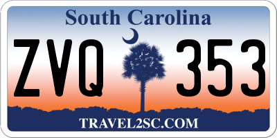 SC license plate ZVQ353
