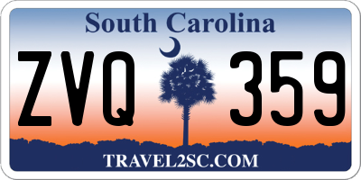 SC license plate ZVQ359