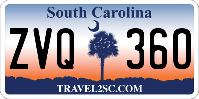 SC license plate ZVQ360