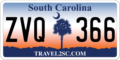 SC license plate ZVQ366