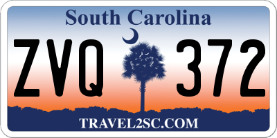 SC license plate ZVQ372
