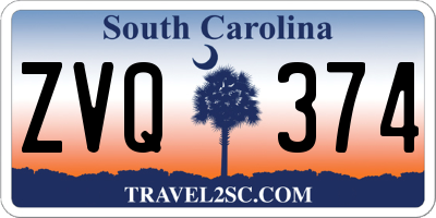 SC license plate ZVQ374