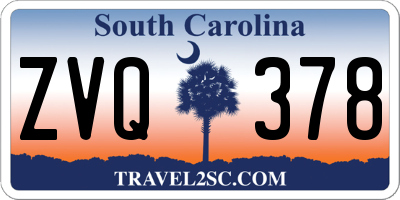 SC license plate ZVQ378