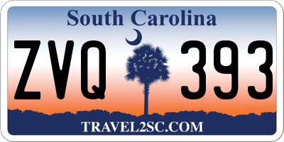 SC license plate ZVQ393
