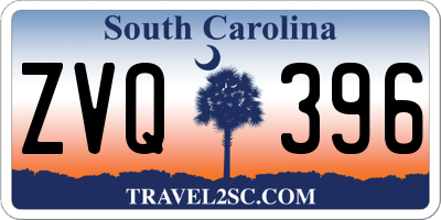 SC license plate ZVQ396