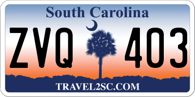 SC license plate ZVQ403