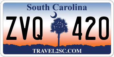 SC license plate ZVQ420