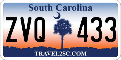 SC license plate ZVQ433