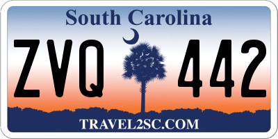 SC license plate ZVQ442