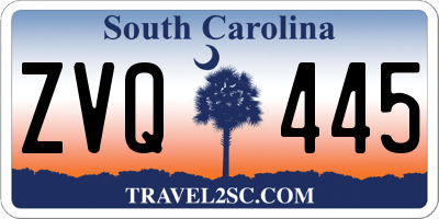 SC license plate ZVQ445