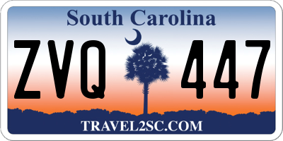 SC license plate ZVQ447