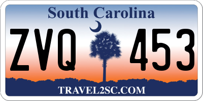 SC license plate ZVQ453