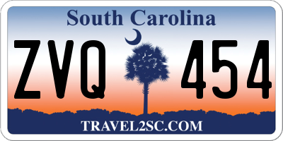 SC license plate ZVQ454