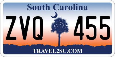 SC license plate ZVQ455