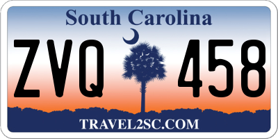 SC license plate ZVQ458